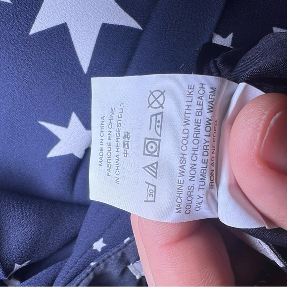 J.Crew Women's Navy Blue w/ White Stars Pleated Skirt A line Size 2 Zipper - Picture 9 of 9